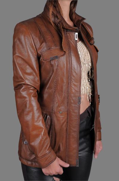 Belted Brown Leather Jacket