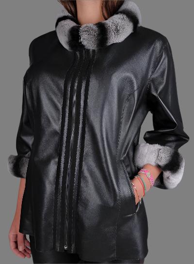 Furry Collar Leather Jacket